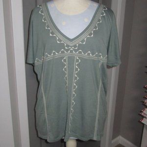 CLEARANCE Women Old Navy Seafoam Green & Cream-Colored Top Size L NWT-$22.94.